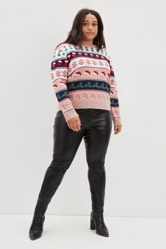 Dorothy Perkins Curve Knitted Pink Christmas Jumper 2