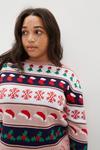 Dorothy Perkins Curve Knitted Pink Christmas Jumper thumbnail 4