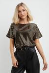 Dorothy Perkins Petite Sequin Patterned Top thumbnail 1