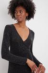 Dorothy Perkins Tall Black Glitter Side Wrap Mini Dress thumbnail 4