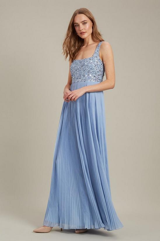 Dorothy Perkins Square Neck Embellished Pleated Maxi Dress 2