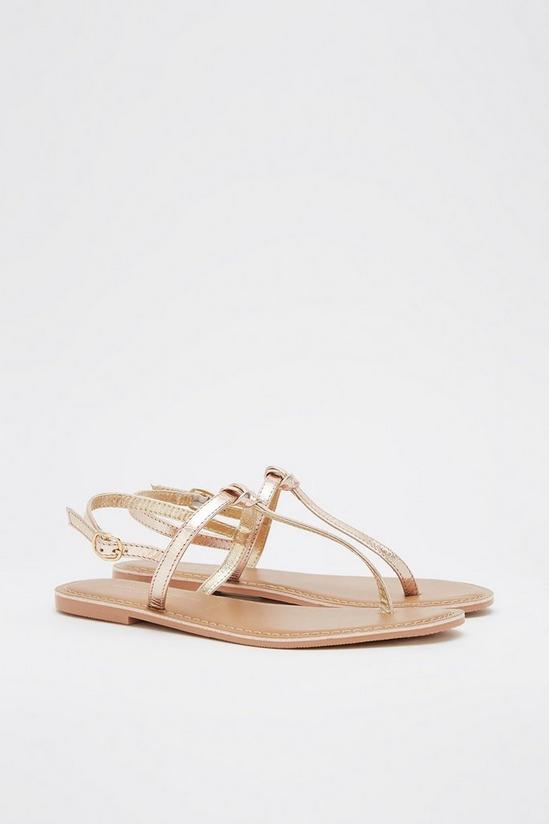 Dorothy Perkins Wide Fit Leather June Toepost Sandals 3