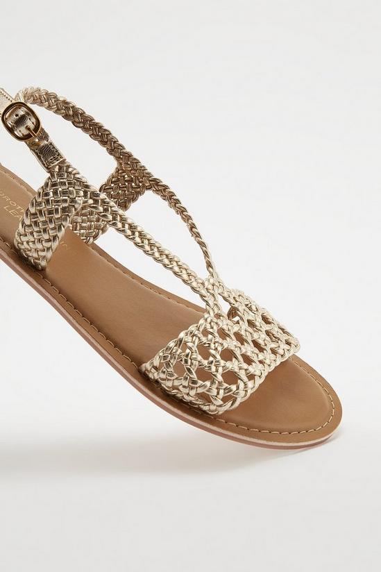 Dorothy Perkins Leather Josephine Woven Slingback Sandals 4