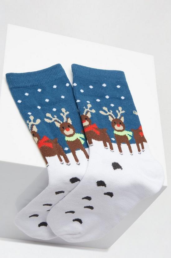 Dorothy Perkins Navy Reindeer Socks 2