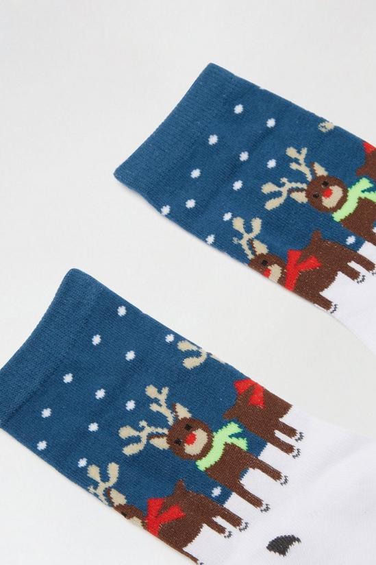 Dorothy Perkins Navy Reindeer Socks 3