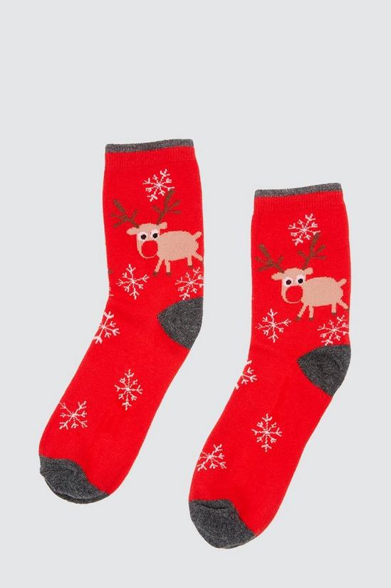Dorothy Perkins Red Reindeer Socks 1