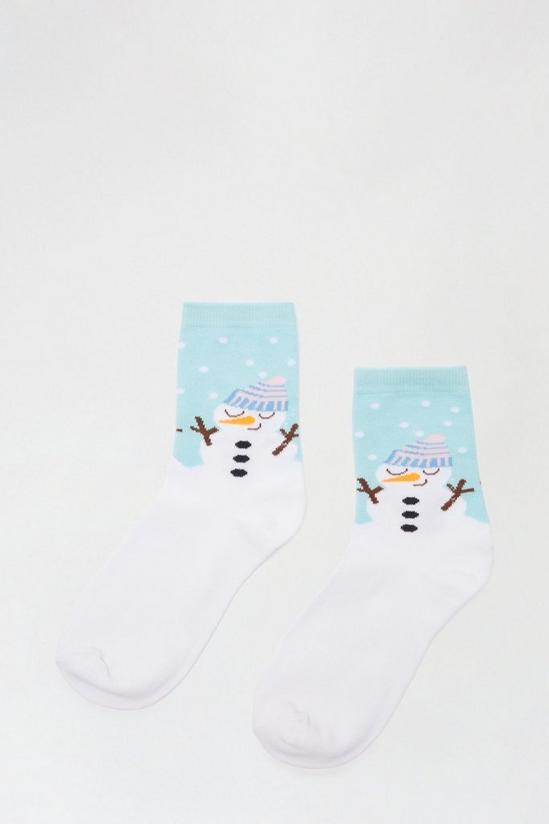 Dorothy Perkins Mint Snow Man Socks 1