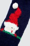 Dorothy Perkins Navy Fluffy Santa Socks thumbnail 3