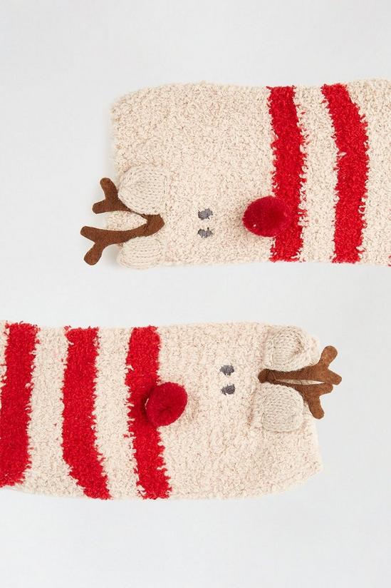 Dorothy Perkins Fluffy Striped Reindeer Socks 3
