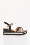 Good For the Sole Good For The Sole: Extra Wide Amber Metallic Mix Wedge Sandal thumbnail 2