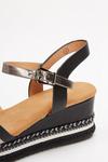Good For the Sole Good For The Sole: Extra Wide Amber Metallic Mix Wedge Sandal thumbnail 3