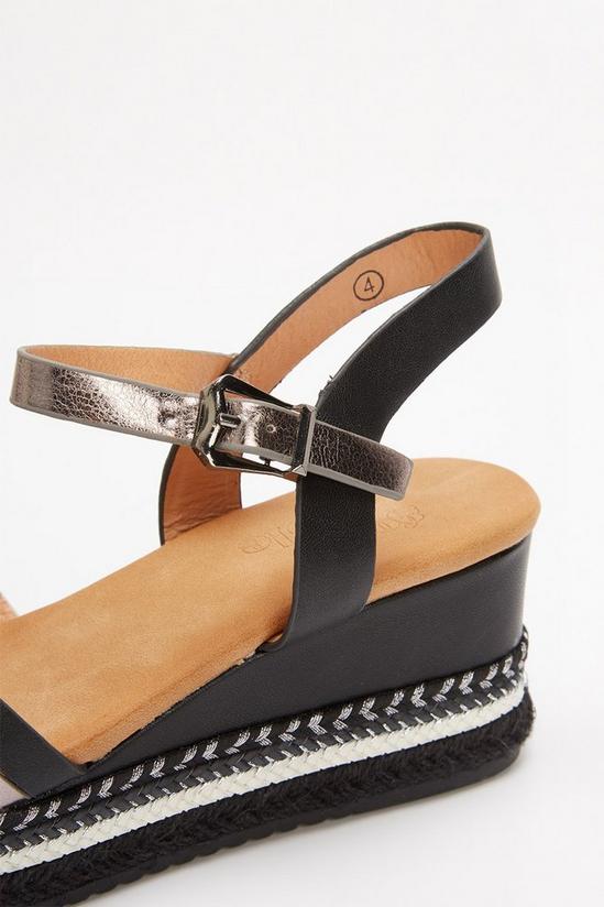 Good For the Sole Good For The Sole: Extra Wide Amber Metallic Mix Wedge Sandal 3
