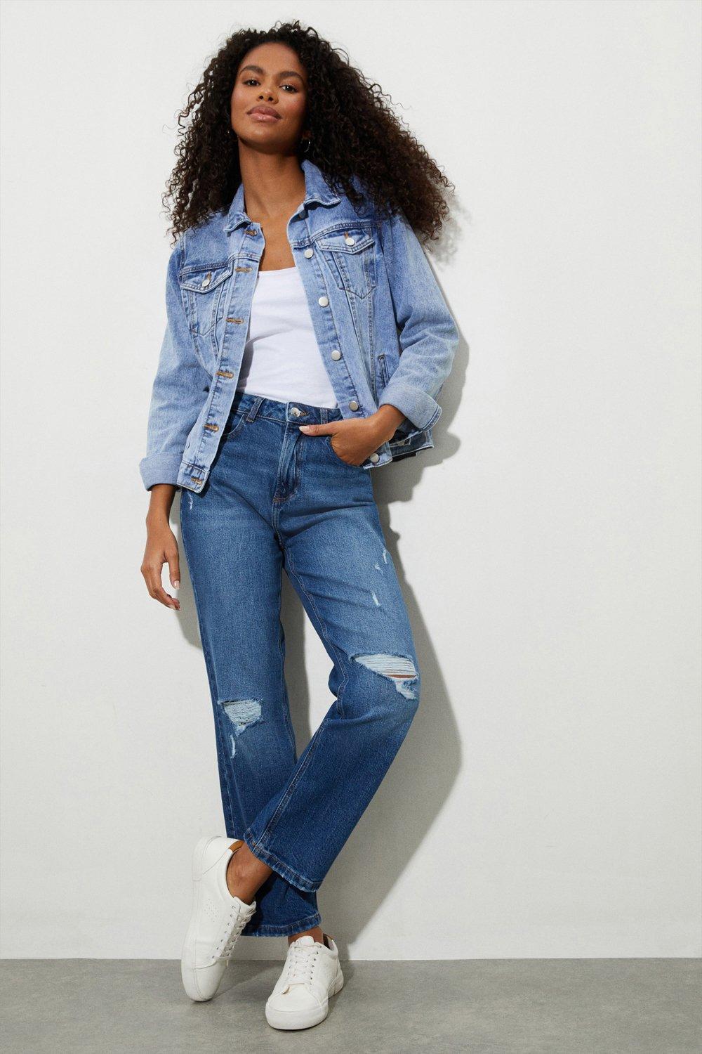 Women’s Straight Jeans - authentic midwash - 6S