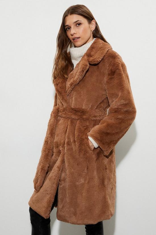 Dorothy Perkins Faux Fur Belted Coat 1