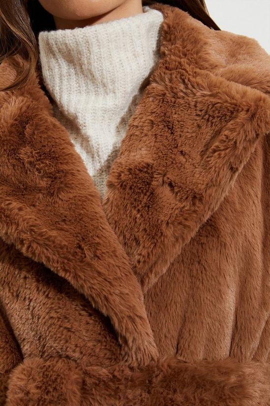 Dorothy Perkins Faux Fur Belted Coat 4