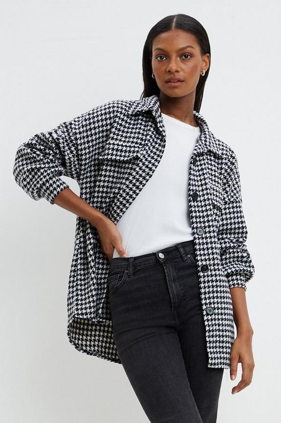 Dorothy Perkins Dogtooth Button Up Shacket 1