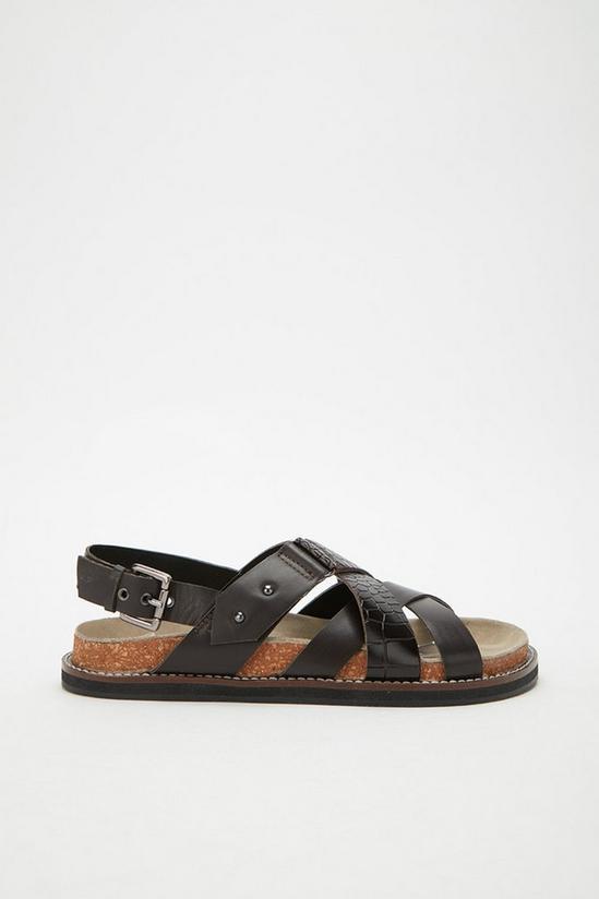 Faith Good For The Sole: Theodora Leather Strap Footbed Sandal 2