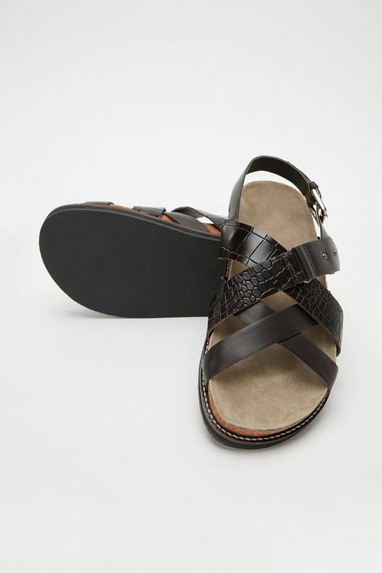 Faith Good For The Sole: Theodora Leather Strap Footbed Sandal 4