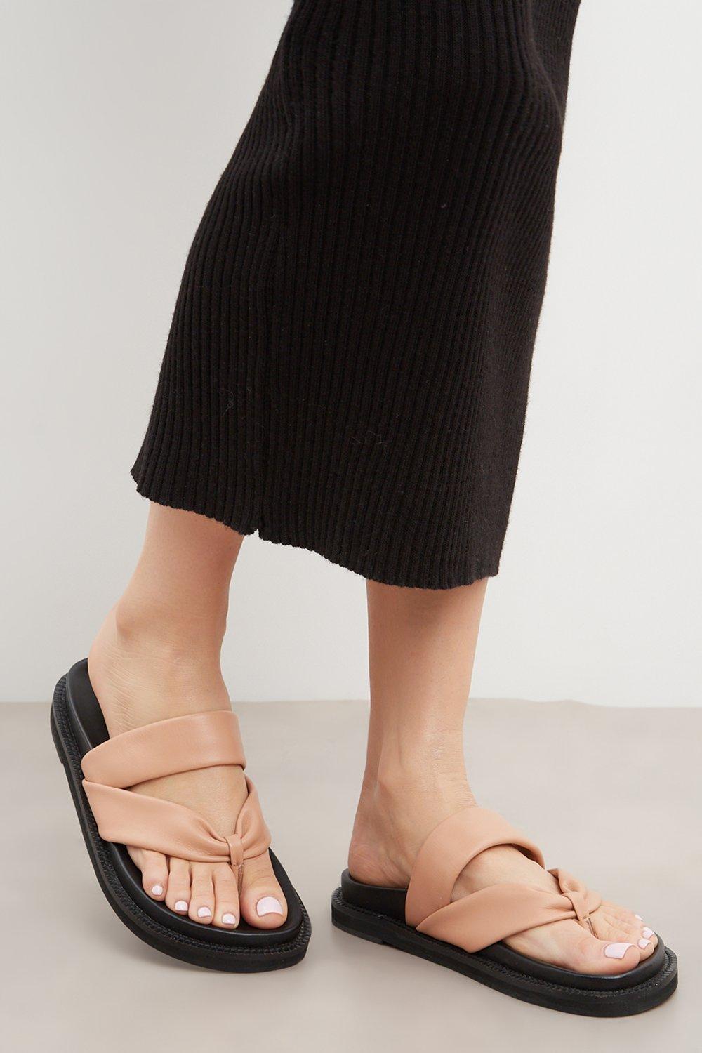 Womens Principles: Ffion Leather Toe Post Flat Sandal