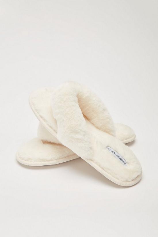 Dorothy Perkins Hanna Faux Fur Toe Thong Slippers 4