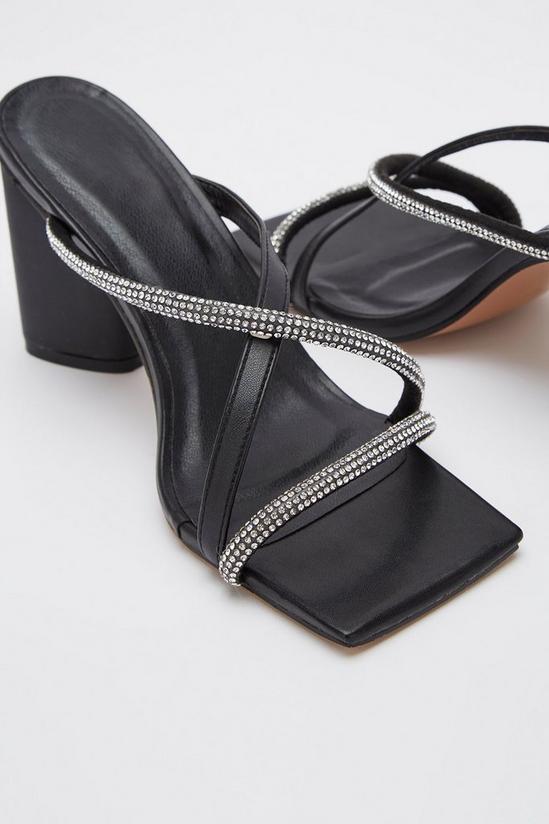 Dorothy Perkins Showcase Gem Asymmetric Diamante Block Heel Shoes 4