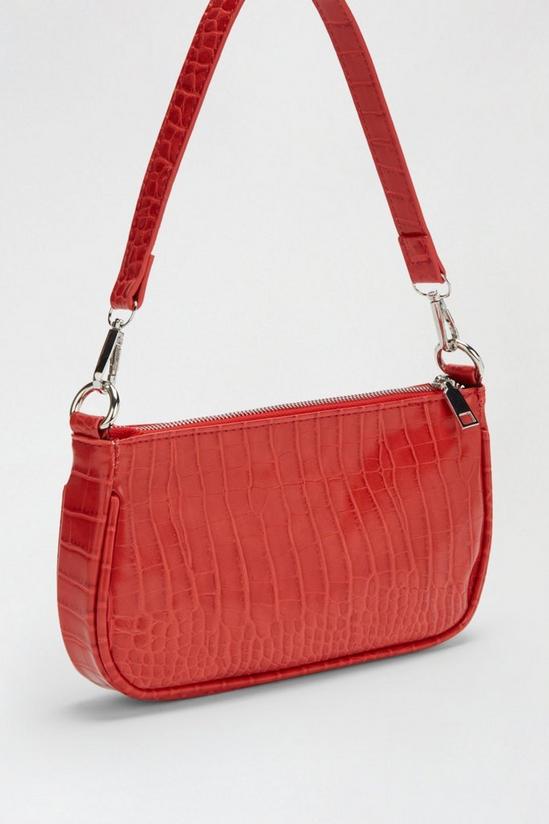 Dorothy Perkins Red Pu Croc Shoulder Bag 3