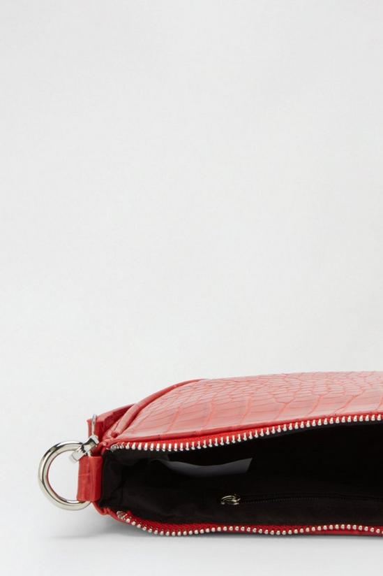 Dorothy Perkins Red Pu Croc Shoulder Bag 4