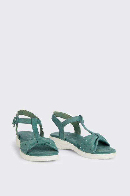 Good For the Sole Good For The Sole: Amara Wide Fit Knotted T Bar Flat Sandal 3