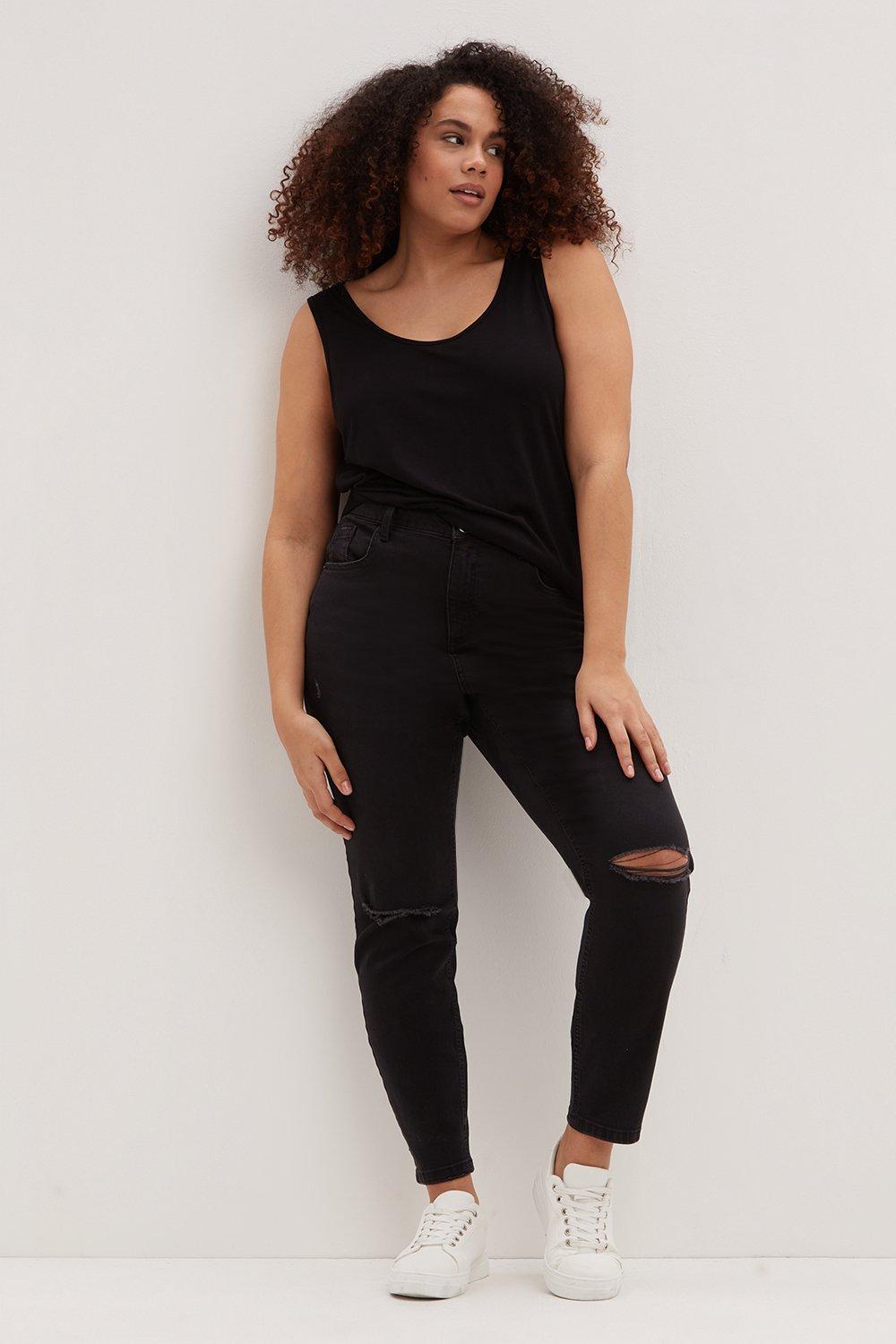 Women’s Curve Darcy Ankle Grazer Jeans - black - 22