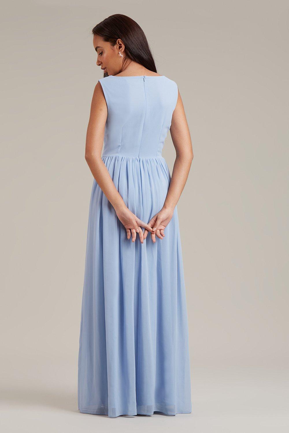 Dresses Petite Sleeveless Wrap Chiffon Maxi Dress Dorothy Perkins