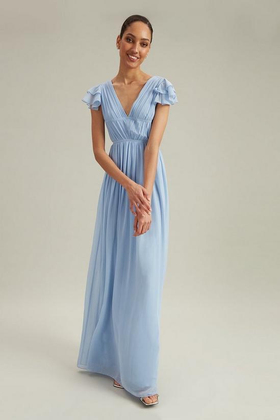 Dorothy Perkins Tall Angel Sleeve Pleated Chiffon Maxi Dress 1