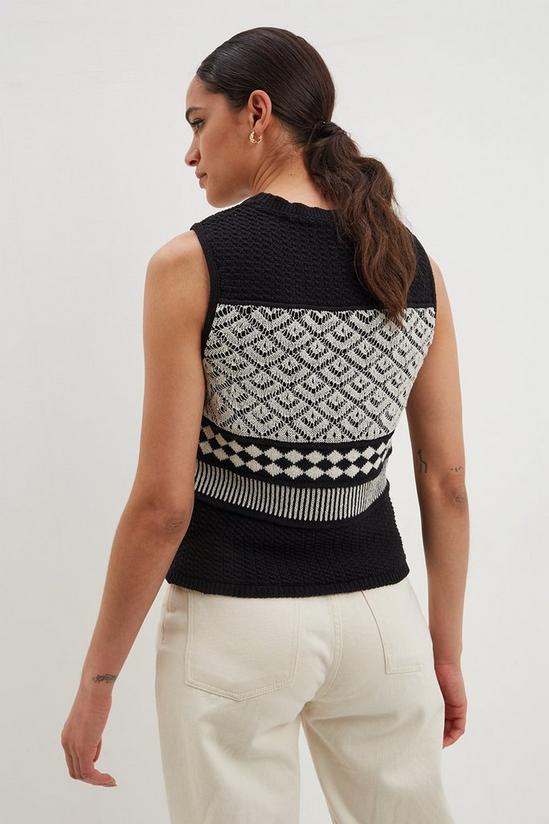 Dorothy Perkins Crochet Contrast Panel Knitted Top 3