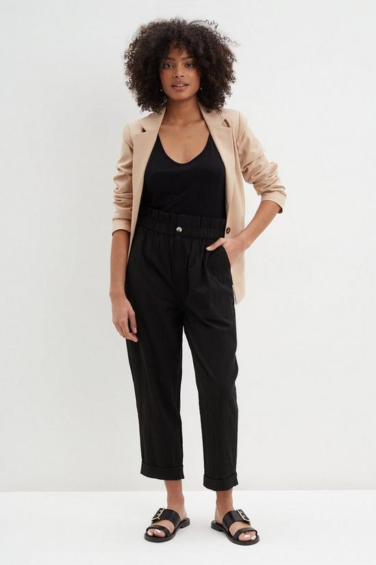 Dorothy Perkins Paperbag Tapered Linen Look Trousers 2