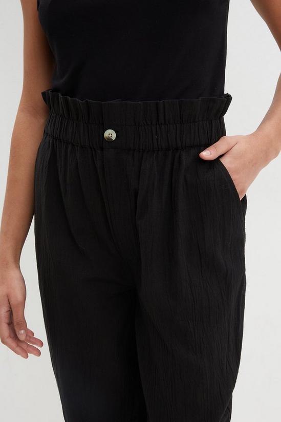 Dorothy Perkins Paperbag Tapered Linen Look Trousers 4