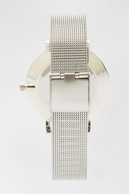 Dorothy Perkins Silver Mesh And Marble Watch 2