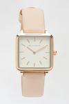 Dorothy Perkins Pink And White Square Face Pu Watch thumbnail 1