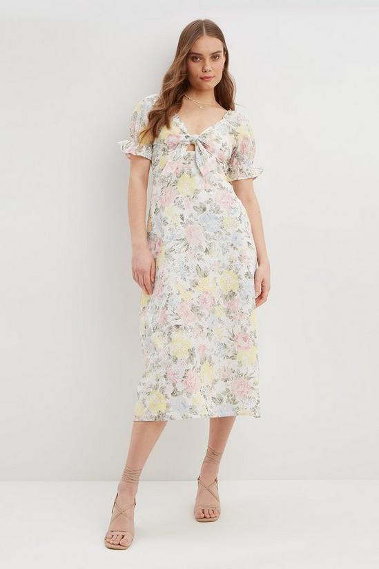 Dorothy Perkins Floral Broderie Tie Front Midi Dress 2