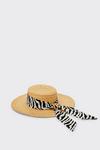 Dorothy Perkins Straw Hat With Mono Zebra Ribbon thumbnail 3