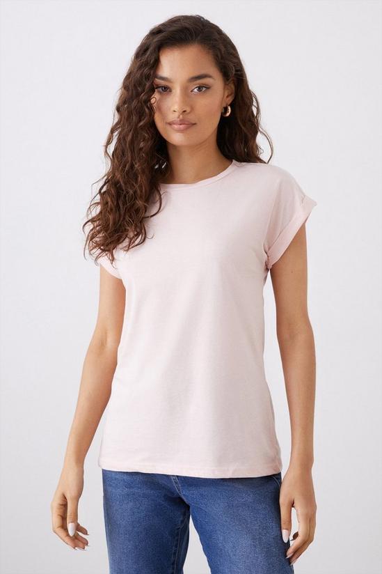Dorothy Perkins Petite Cotton 3 Pack Roll Sleeve T-Shirt 1