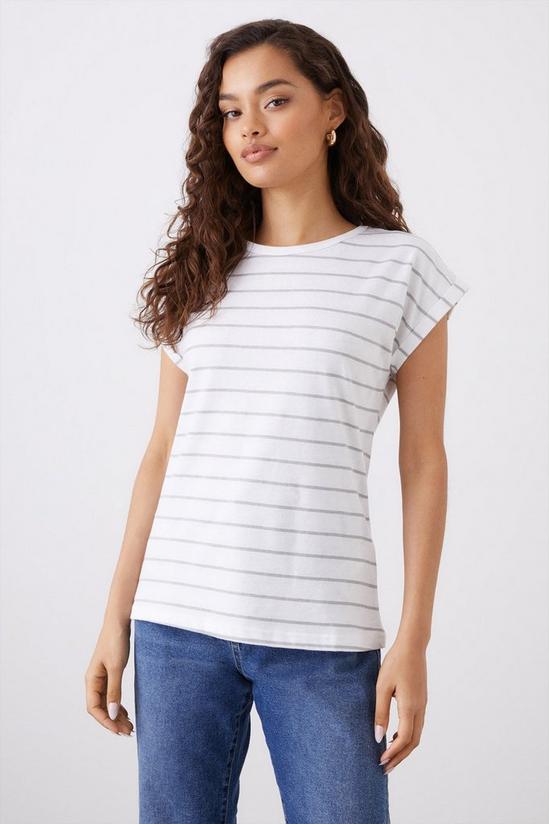 Dorothy Perkins Petite Cotton 3 Pack Roll Sleeve T-Shirt 2