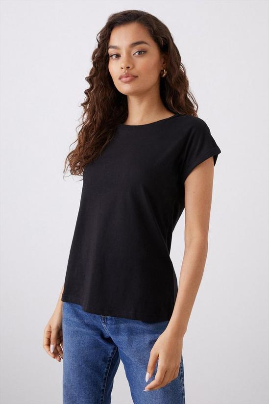 Dorothy Perkins Petite Cotton 3 Pack Roll Sleeve T-Shirt 4