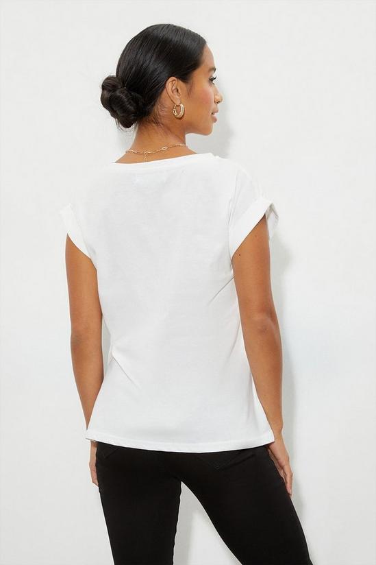 Dorothy Perkins Petite Cotton 2 Pack Roll Sleeve T-Shirt 2