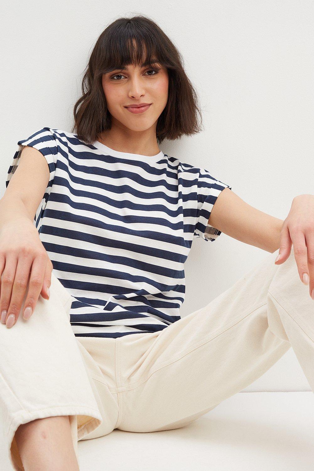 Womens Tall Cotton Stripe T-Shirt