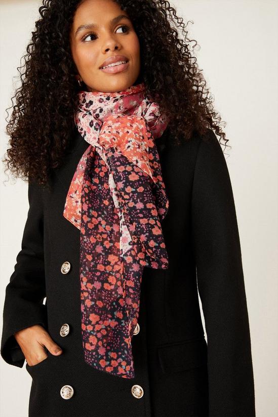 Dorothy Perkins Floral Pink Patchwork Style Scarf 1