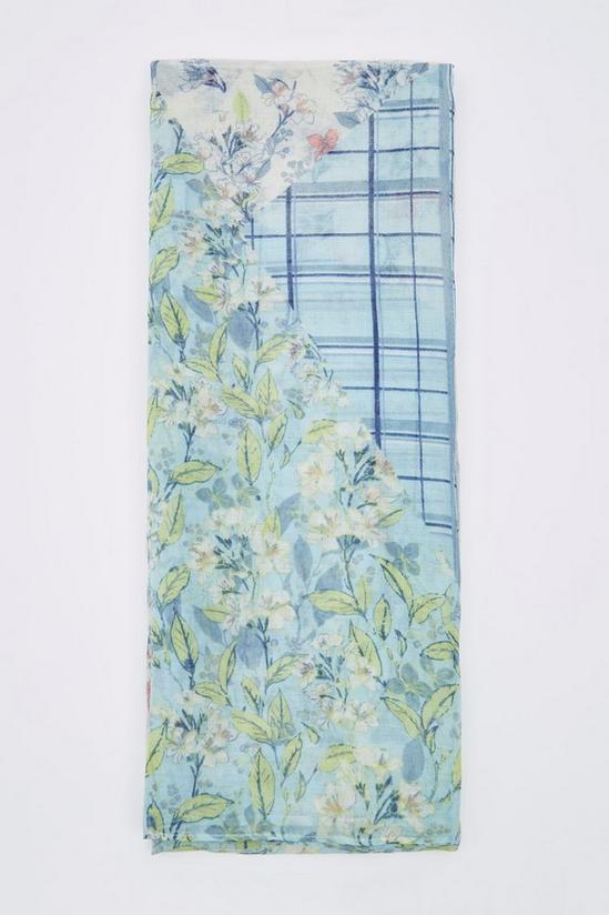 Dorothy Perkins Blue Mix Print Patchwork Style Scarf 1