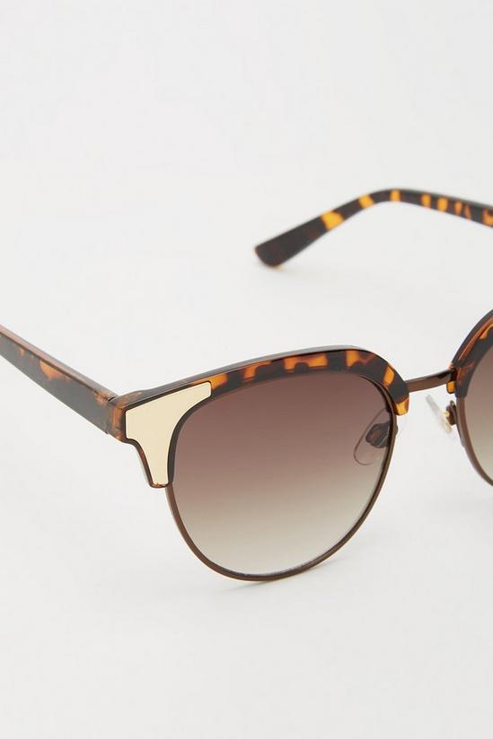Dorothy Perkins Tortoiseshell Metalid Detail Sunglasses 3