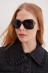 Dorothy Perkins Tort Oversized Cut Out Detail Sunglasses thumbnail 1