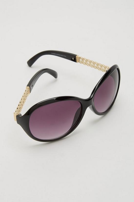 Dorothy Perkins Black Oversized Chain Detail Sunglasses 3