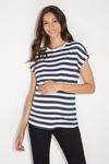 Dorothy Perkins Maternity Stripe Roll Sleeve T Shirt thumbnail 1