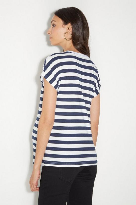 Dorothy Perkins Maternity Stripe Roll Sleeve T Shirt 3